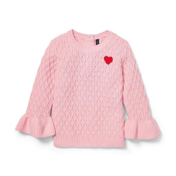 Janie and Jack Other - Janie and Jack RUFFLE SLEEVE SWEATER Heart Valentine